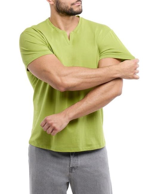 Xray Jeans Yellow Split Neck T-Shirt for men