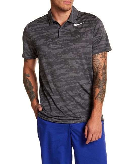 Nike Camo Golf Polo Shirt in Gray for Men | Lyst