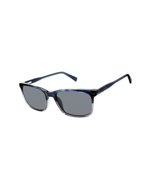 Ted Baker Gray 56Mm Polarized Rectangular Sunglasses for men