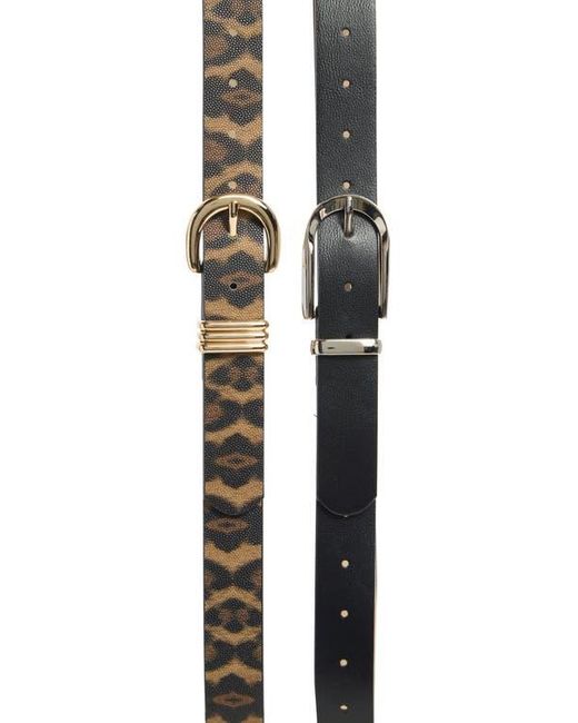 Steve Madden Black Set Of 2 Faux Leather Belts