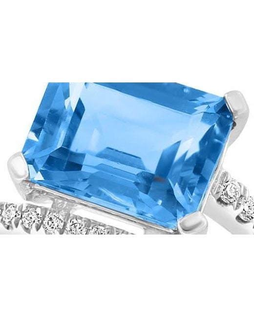 Effy Blue Diamond & Topaz Crossover Ring
