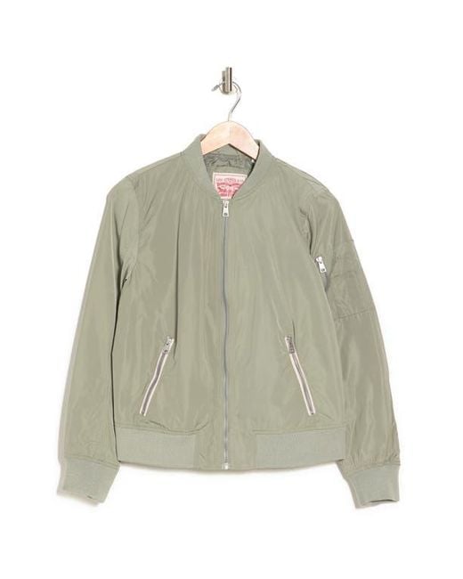 Levi's Blue Ma-1 Satin Bomber Jacket