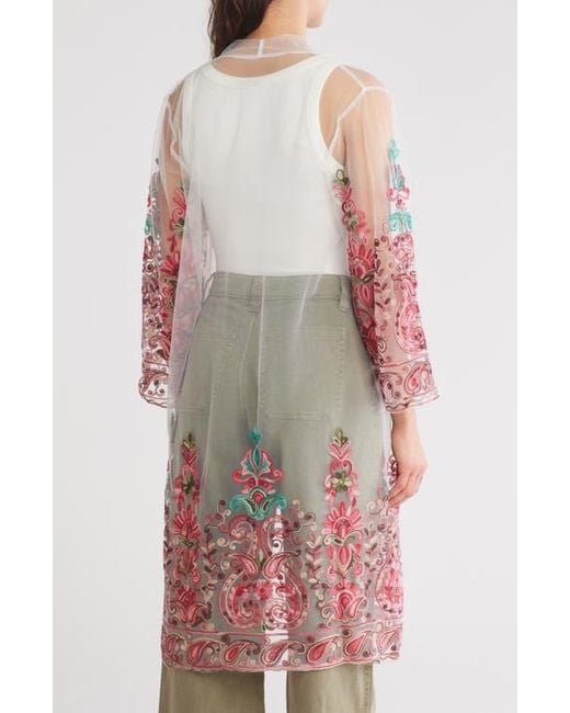 Forgotten Grace White Embroidered Duster