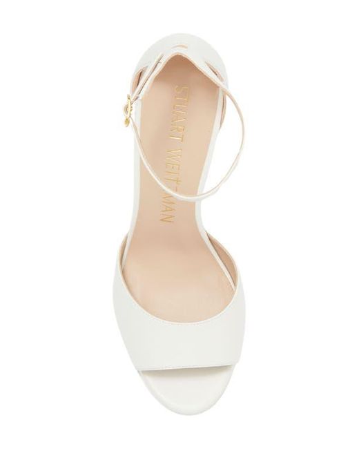 Stuart Weitzman White Disco Platform Sandal