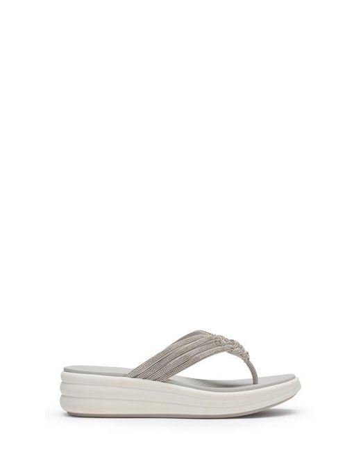 Clarks White Drift Gem Wedge Flip Flop