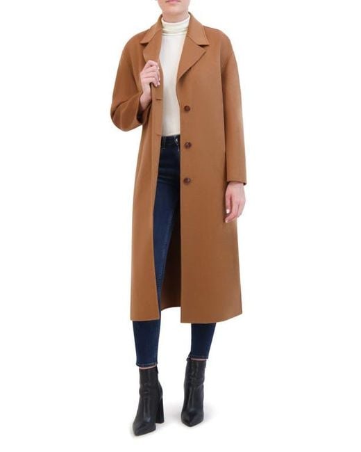 Rebecca Minkoff Double Faced Wool Reefer Coat in Brown | Lyst