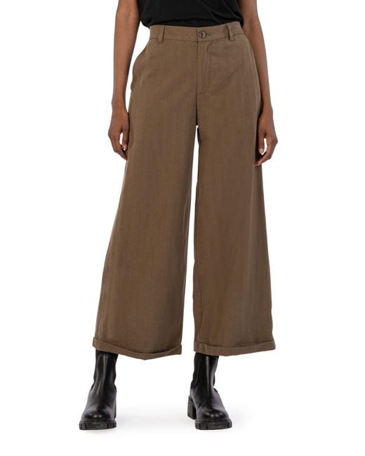 Kut From The Kloth Brown Selma Ankle Wide Leg Pants