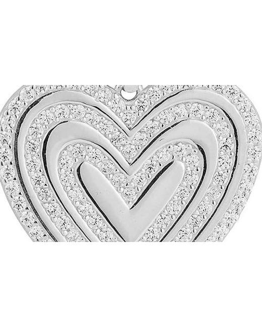 Sphera Milano White Pavé Cubic Zirconia Heart Pendant Necklace