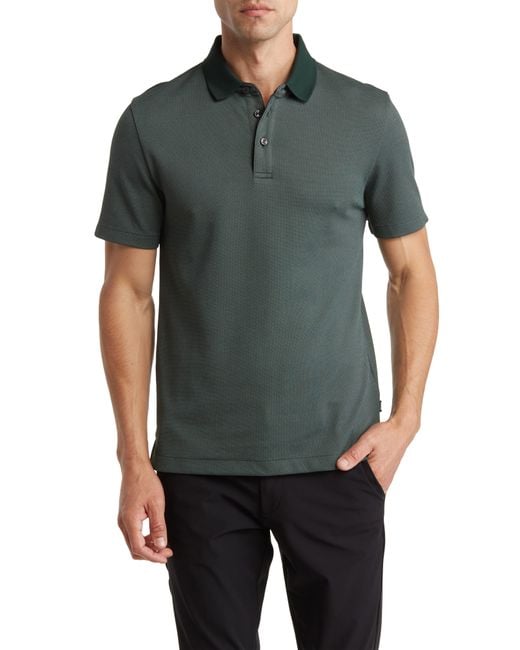 BOSS by HUGO BOSS Pitton Cotton Blend Polo in Green for Men | Lyst