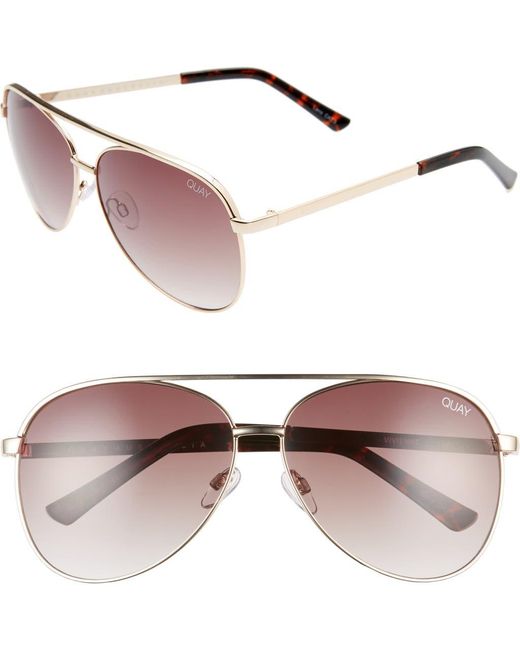 Quay Pink Australia Vivienne 64Mm Aviator Sunglasses