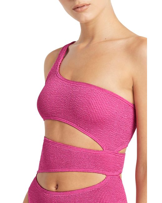 Bondeye Pink Rico Cutout One-shoulder One-piece Swimsuit