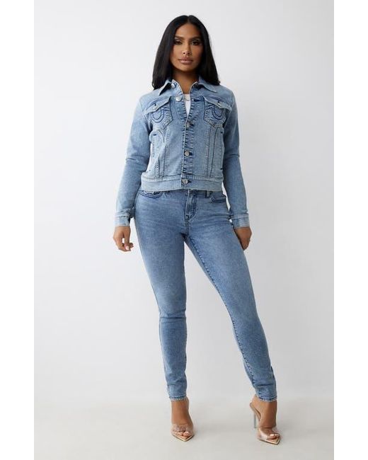 True Religion Blue Jesse Crop Denim Jacket