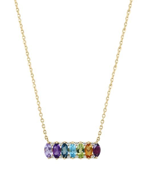 Effy Blue 14k Yellow Gold Semprecious Stone & Diamond Bar Necklace