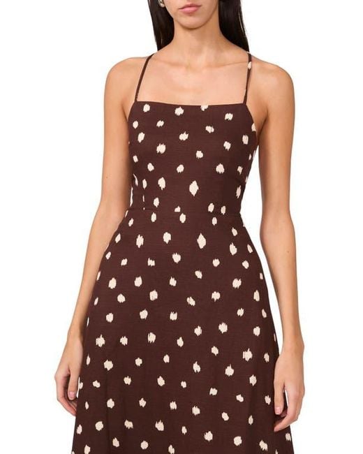brown dress ariana grande Celena Maxi Dress Pink / Brown Polka main image 1