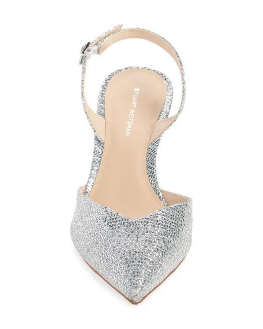 Stuart Weitzman White Julia 75 Slingback Pump