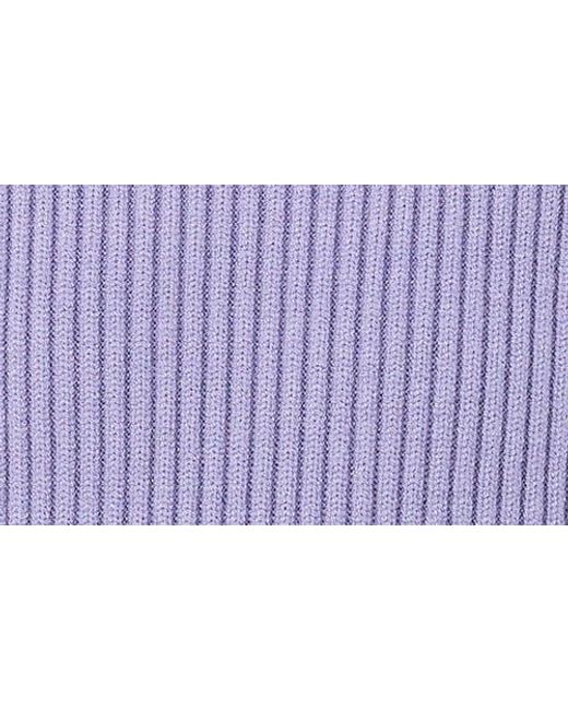 Halogen® Purple Rib Quarter Zip Sweater