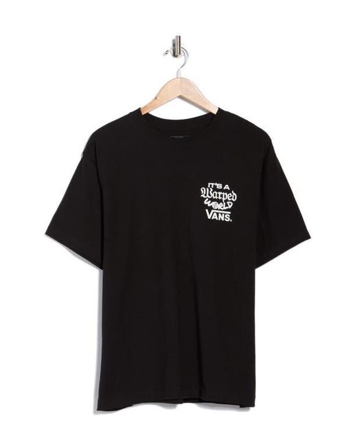 Vans Black Warped World Graphic T-Shirt for men