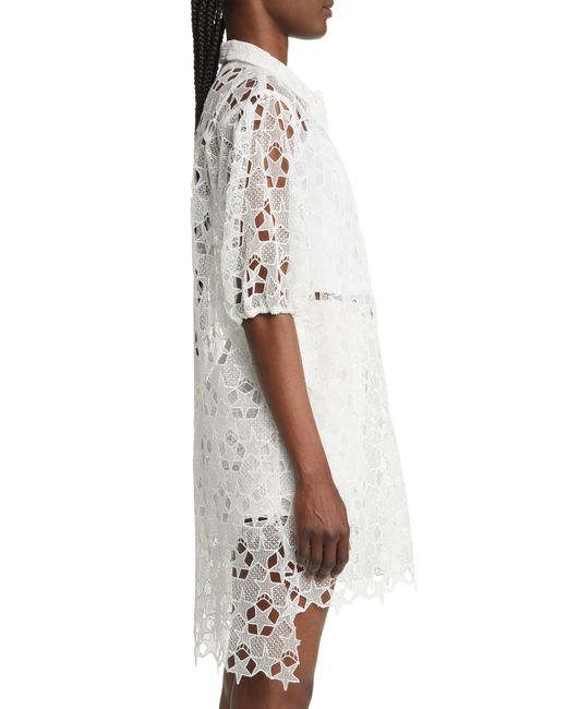 7 For All Mankind White Lace Tunic Shirt