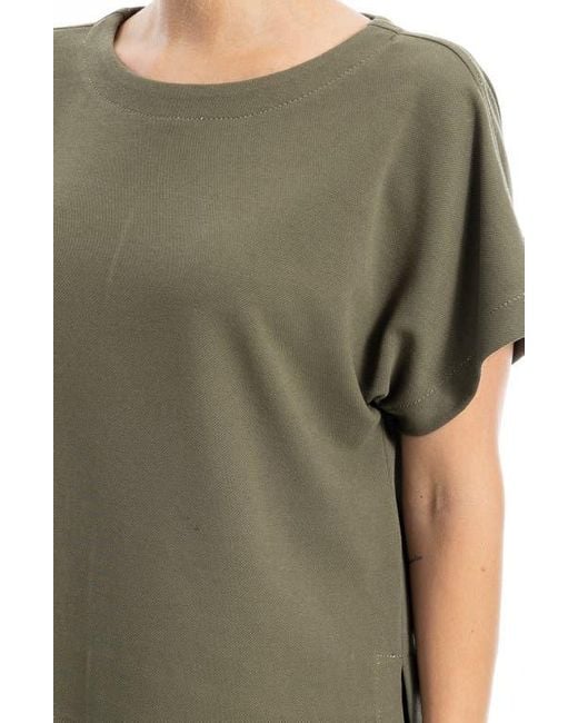 Max Studio Green Back Stitch Knit T-Shirt
