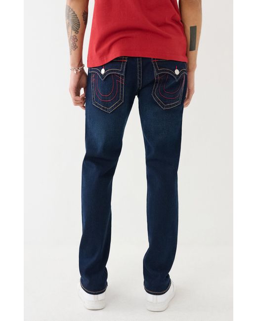 True Religion Blue Rocco Big T Flap Skinny Jeans for men