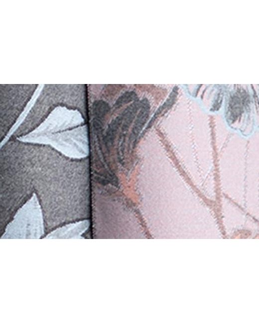 Saachi Gray Floral Pattern Reversible Scarf