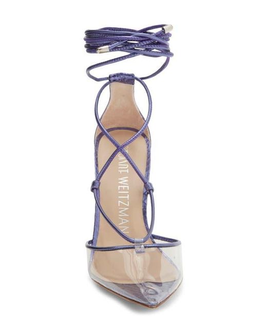 Stuart Weitzman Women´s Blue Stuart Ankle Wrap Pump Women