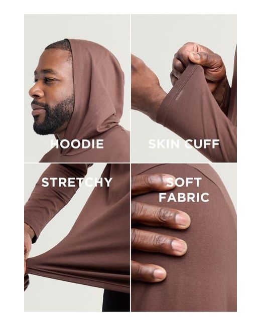 Xray Jeans Brown Long Sleeve Hooded T-Shirt for men