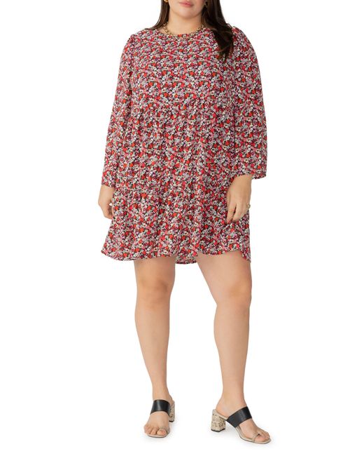 Sanctuary Red Floral Long Sleeve Minidress