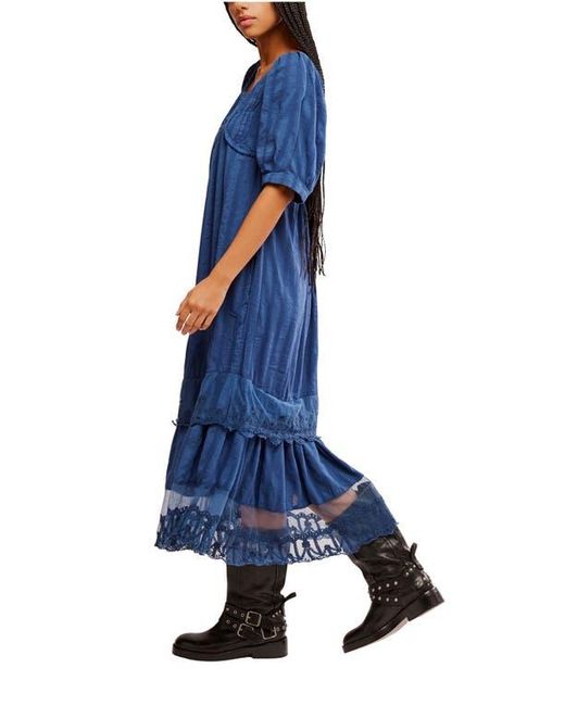 free people blue ruffle dress Light Chambray Mini Dress - All Dresses