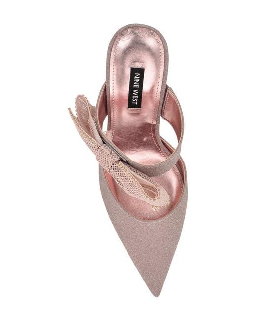 Nine West Pink Bowey Pointed Toe Mule