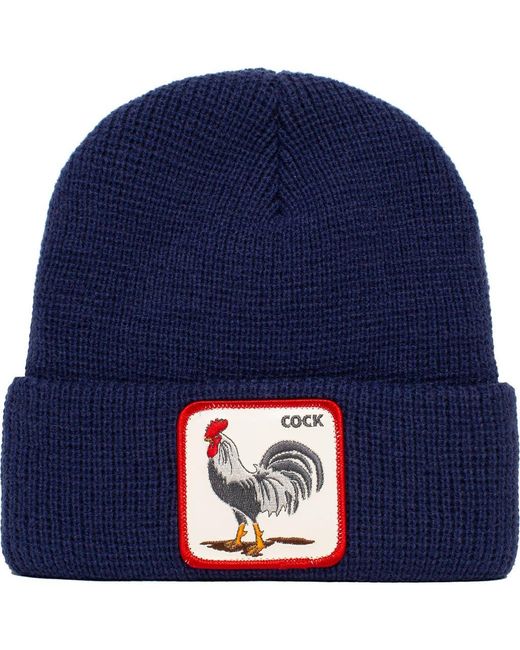 Goorin Bros Blue Morning Call Rooster Patch Beanie for men