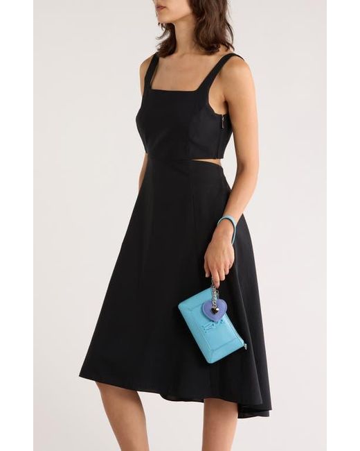 Steve Madden Blue Zip Pouch Wristlet