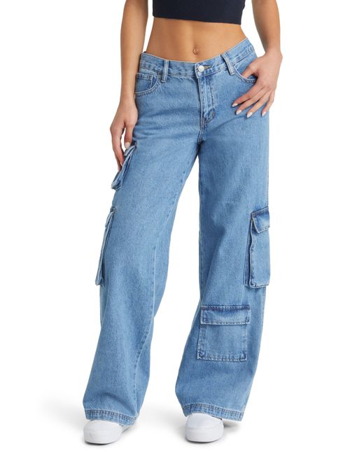 PacSun Blue '90s baggy Rigid Cargo Pocket Wide Leg Jeans