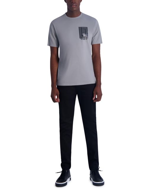 Karl Lagerfeld Gray Rubberized Logo Cotton Graphic T-shirt for men