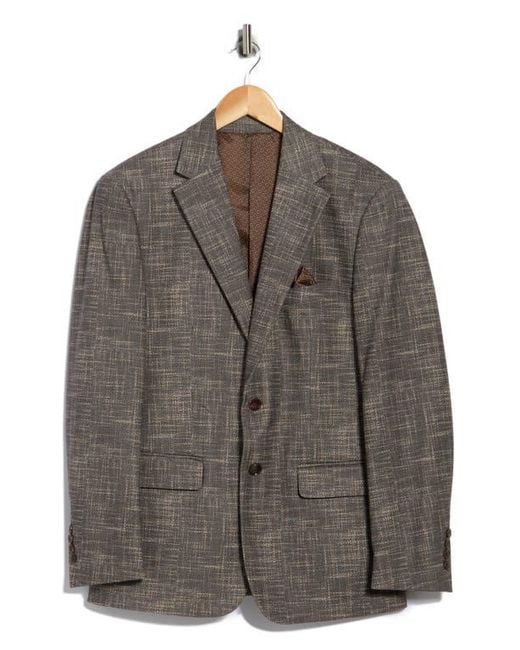 Duchamp Men's Brown Slim Fit Stretch Knit Sport Coat