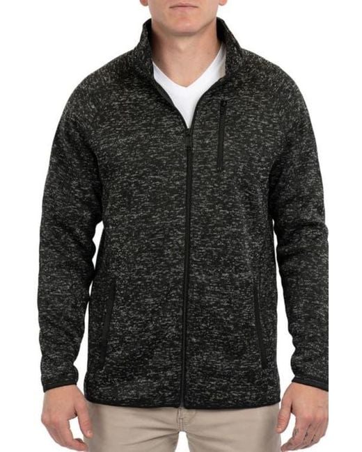 Burnside Black Knit Sweater Jacket for men