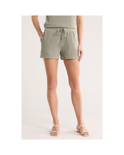 Bobeau Gray Rib Drawstring Shorts