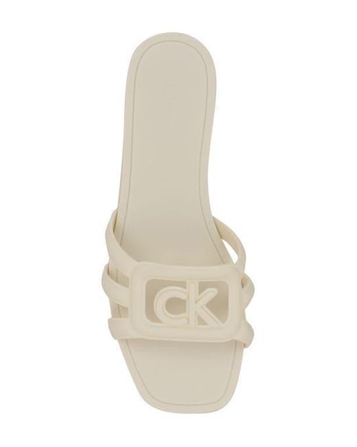 Calvin Klein Yoana Slide Sandal in White | Lyst