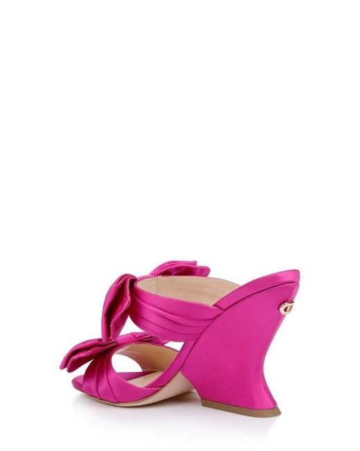 Dee Ocleppo Pink Burgundy Double Bow Slide Sandal