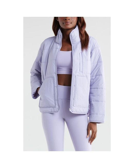 Zella Purple Quilted Packable Jacket