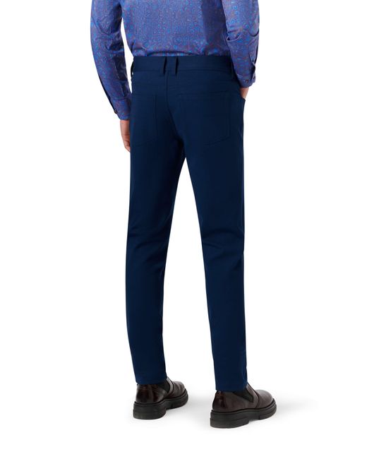 Bugatchi Blue Stretch Knit Pants for men