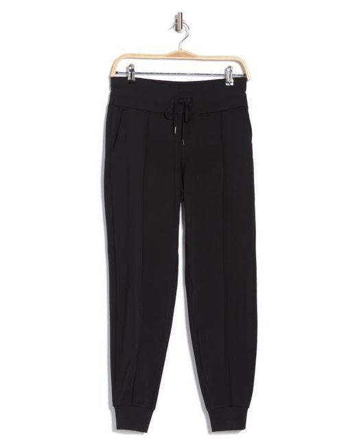 90 Degrees Black Interlock Light Work High Waist Joggers