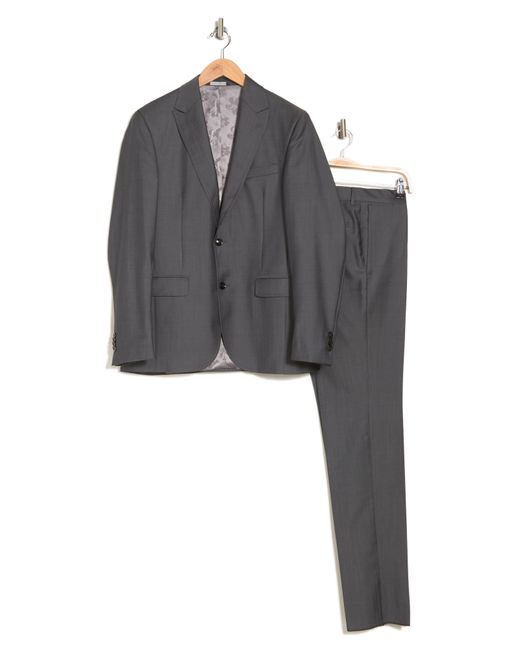 Ted Baker Gray Robbie Extra Slim Fit Wool Blend Suit for men