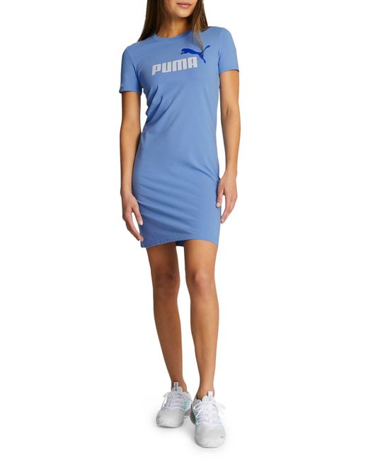 PUMA Blue Essential Slim Cotton T-shirt Dress