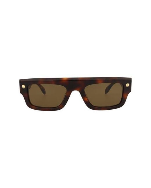 McQueen Brown 52Mm Rectangular Sunglasses