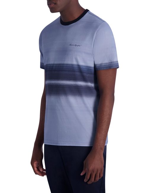 Karl Lagerfeld Blue Ombré Stripe T-shirt for men