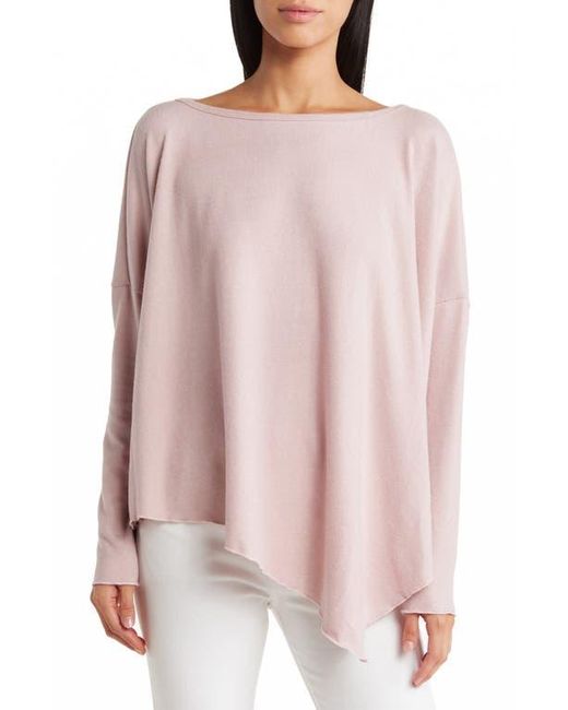 Go Couture Pink Long Sleeve Asymmetric Hem Top