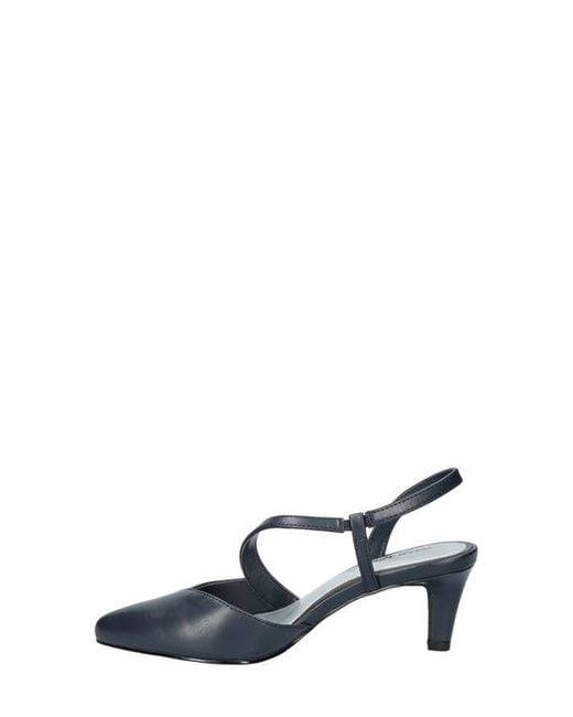 Easy Street Blue Emerald Slingback Pointed Toe Pump