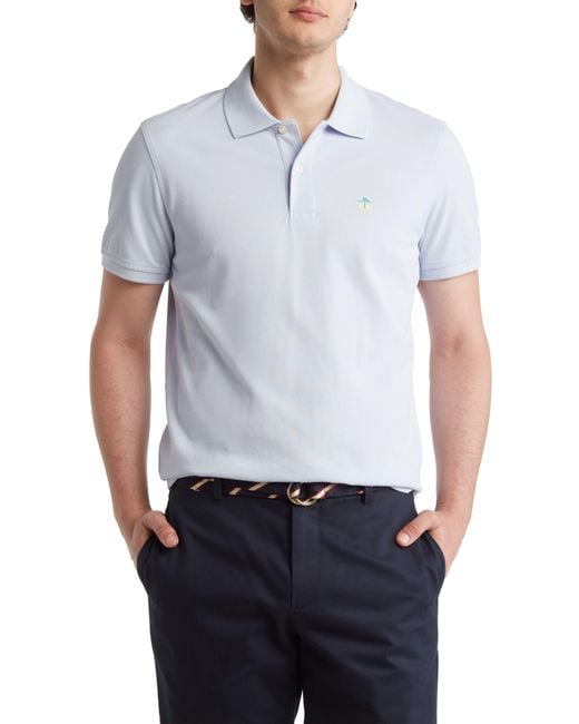 Brooks Brothers Blue Solid Piqué Polo for men