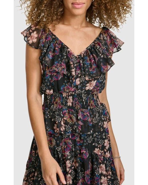 Kensie Black Ruffle High Low Dress